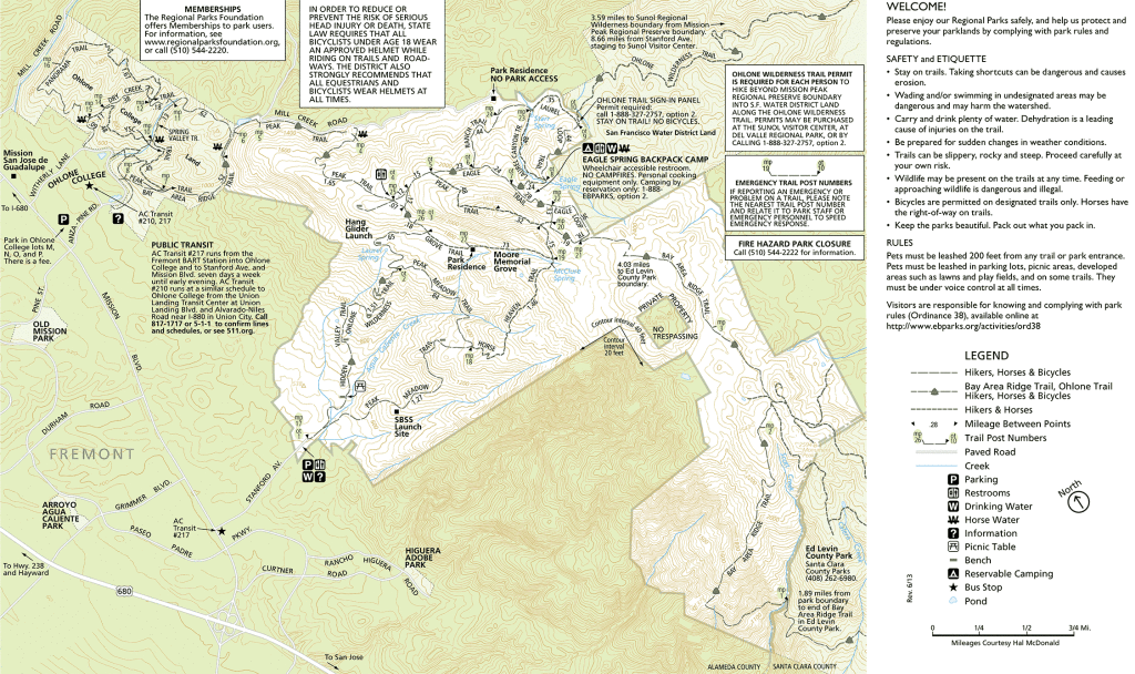 Map of Mission Peak Regional Preserve